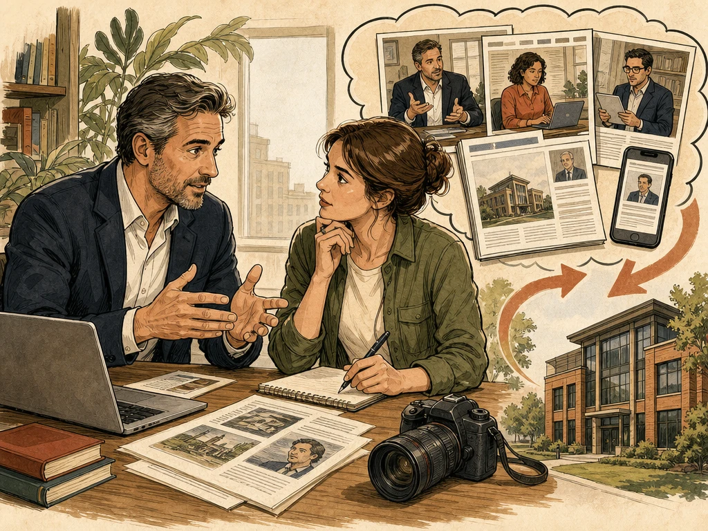 An expert sharing useful advice with a journalist while credible publications connect back to the business