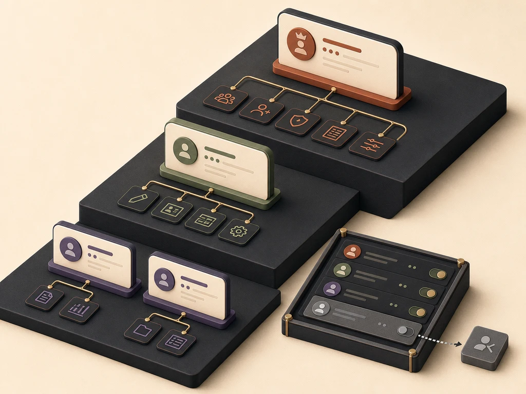 Stepped isometric permission system giving owners, managers, and contributors progressively narrower controls