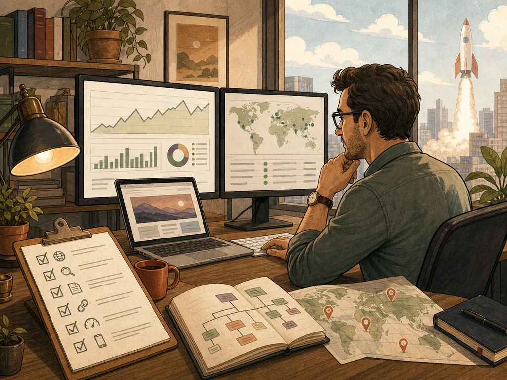 An analyst monitoring indexing and search traffic after the new website goes live